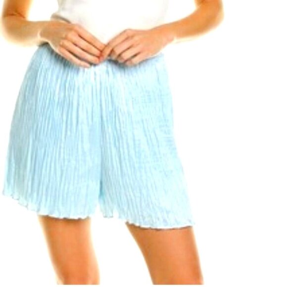 VINCE Blue Crushed Pleat Shorts - size 00 NWT - Picture 2 of 8